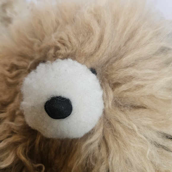 Alpaca Fur Brown, Tan and Cream Teddy Bear Alpaca Wool Fleece Hair Plush Bear - Picture 3 of 8